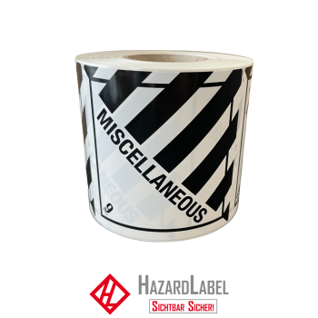 Hazard Label Class 9, 10x10 cm, PE-Folie, MISCELLANEOUS
